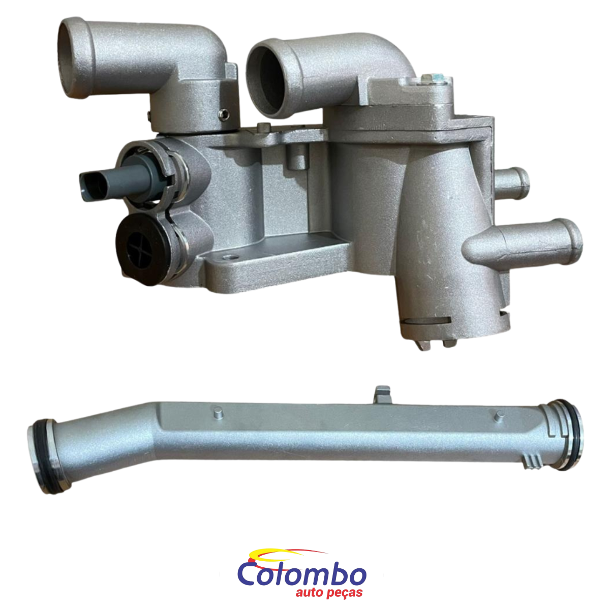 KIT CARCACA VALVULA TERMOSTATICA + TUBO + SENSOR TEMPERATURA - TODA EM ALUMINIO