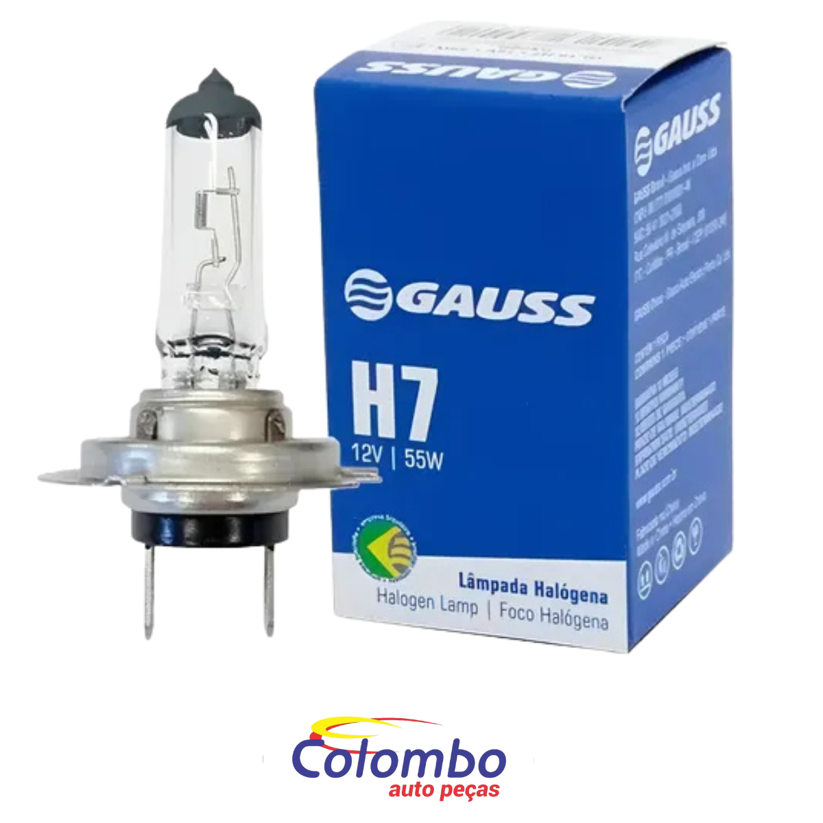 LAMPADA P/FAROL H7 12V/55W (GAUSS)